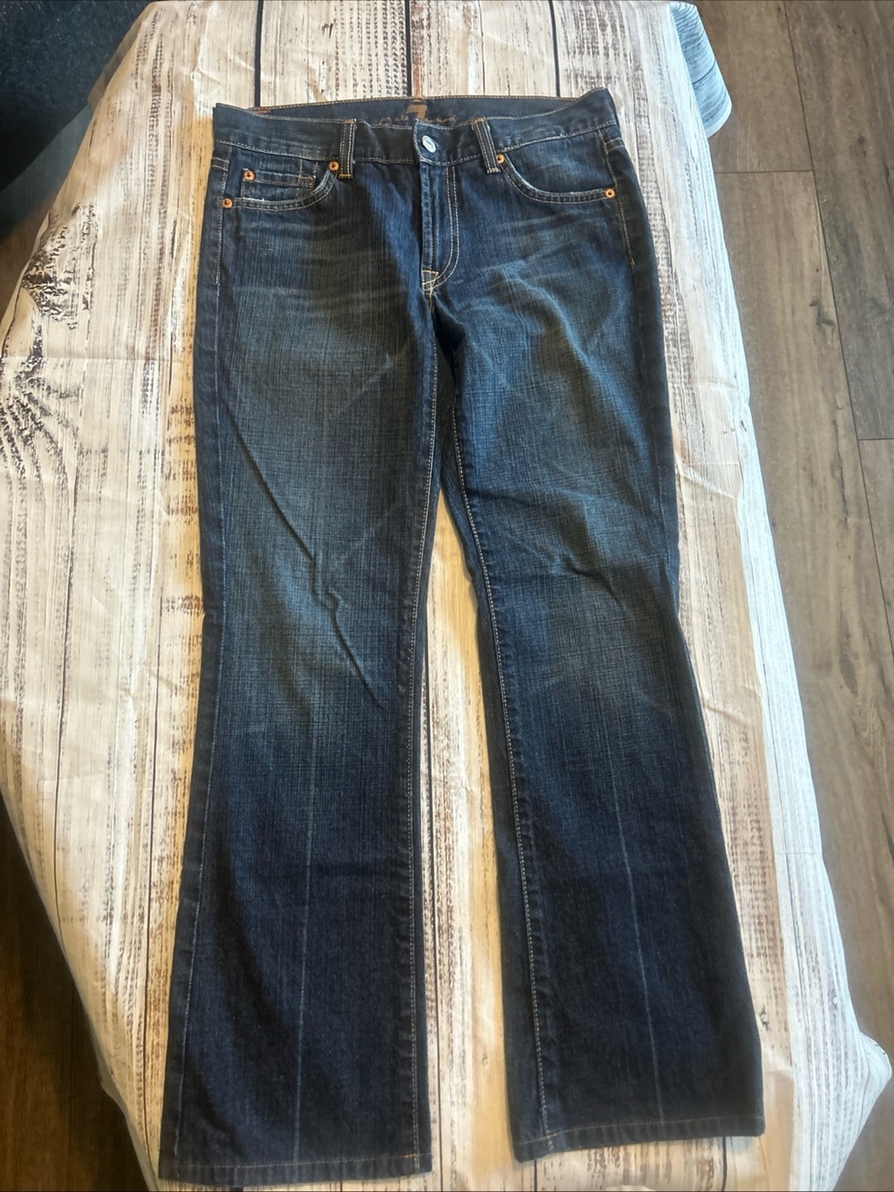 7 For All Mankind Dark Blue Flare Jeans